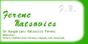 ferenc matsovics business card